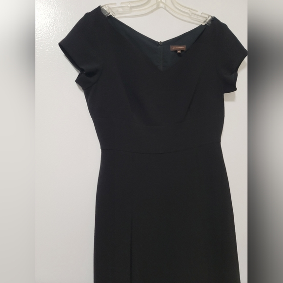 Adolfo Dominguez Womens Black Crepe Classic LBD A-line Dress Classic Slits US 8 - Picture 5 of 15